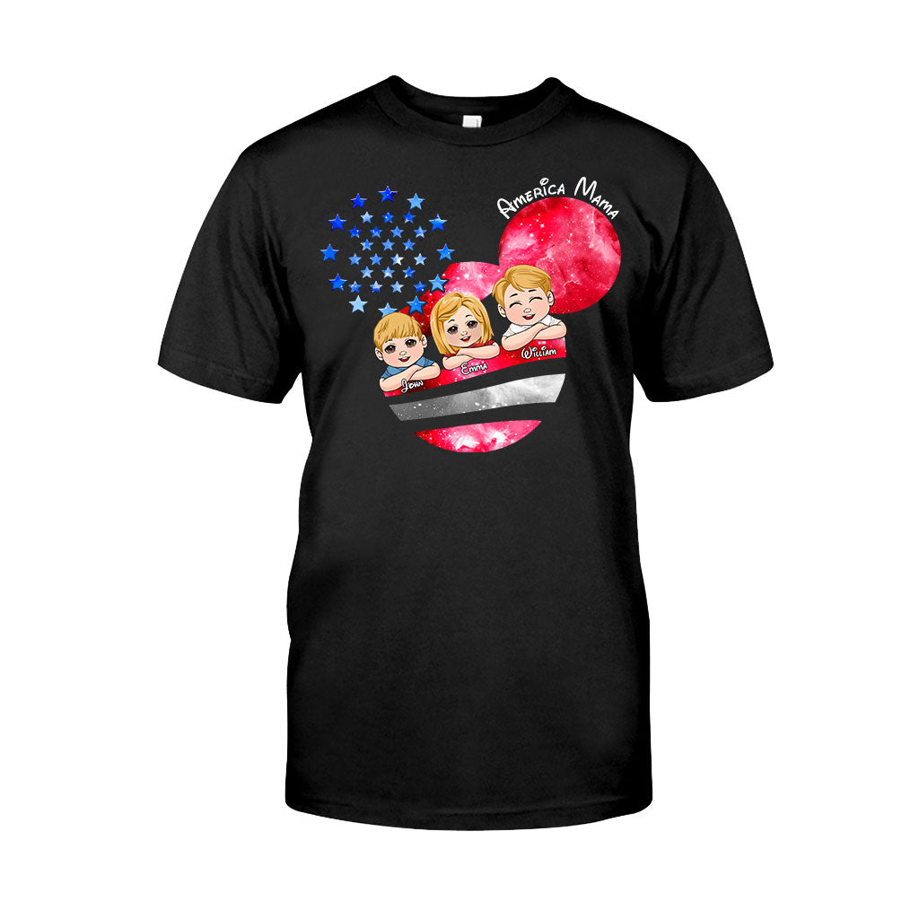 Personalized America Mama T-Shirt & Hoodie Custom Family Gift T-shirt & Hoodie GradoCreations