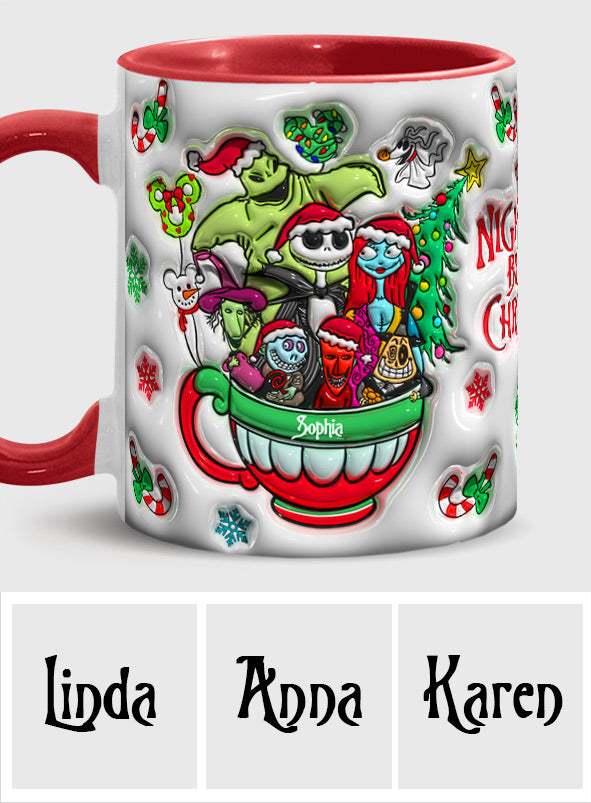 Personalized Merry Grinchmas Accent Mug with Custom Name for Holiday Gifts Accent Mug GradoCreations