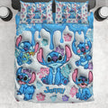 Personalized Ohana Bedding Set with Cute Stitch Design | Custom Name Gift Bedding Set GradoCreations