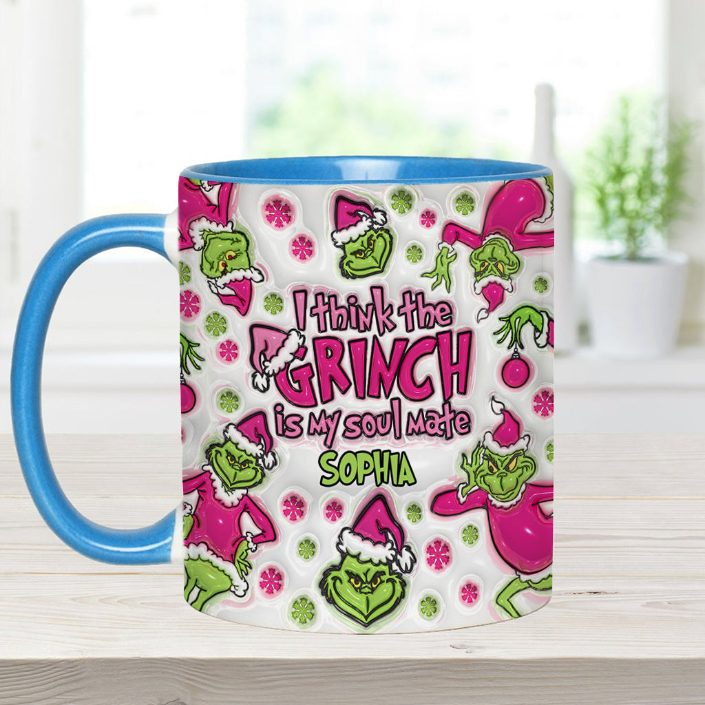 Personalized Grinch Accent Mug Custom Name Christmas Gift Accent Mug GradoCreations