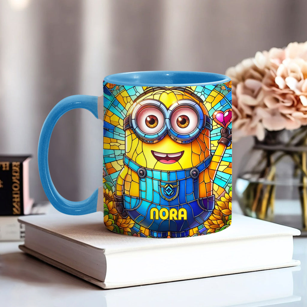 Personalized Minion Accent Mug Custom Name Gift for Kids Accent Mug GradoCreations