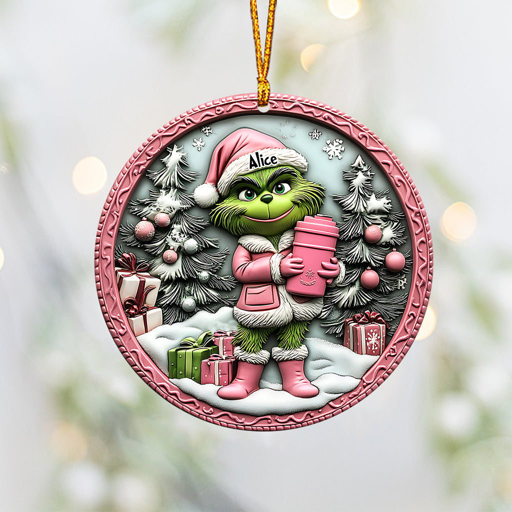 Personalized Grinch Christmas Ornament Custom Name Gift Ornament GradoCreations
