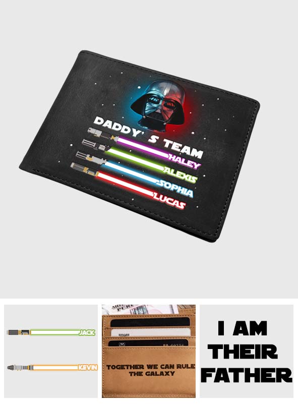 Personalized Leather Wallet Custom Name Star Wars Gift for Dad Leather Wallet GradoCreations