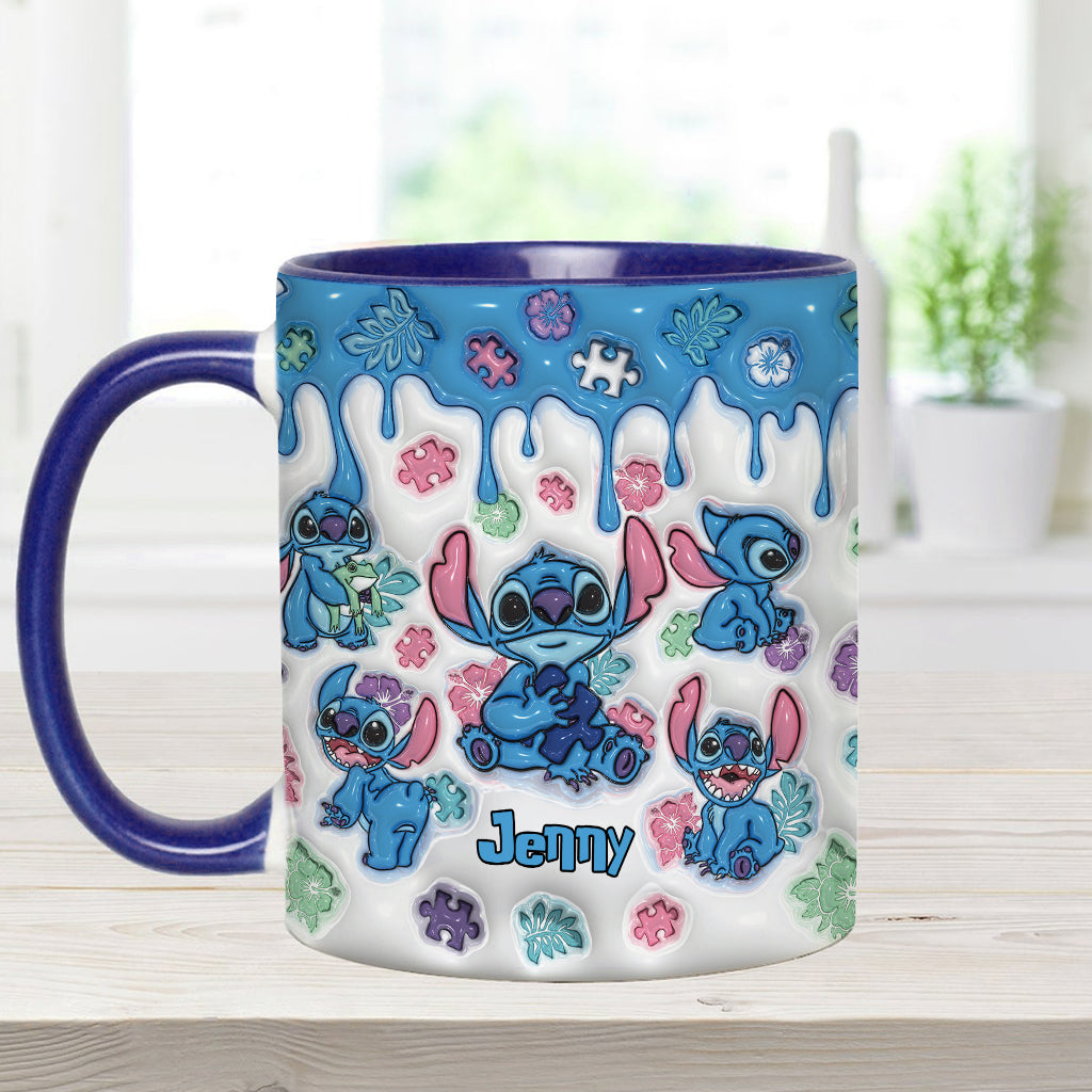 Personalized Autism Awareness Accent Mug Custom Name Gift Accent Mug GradoCreations