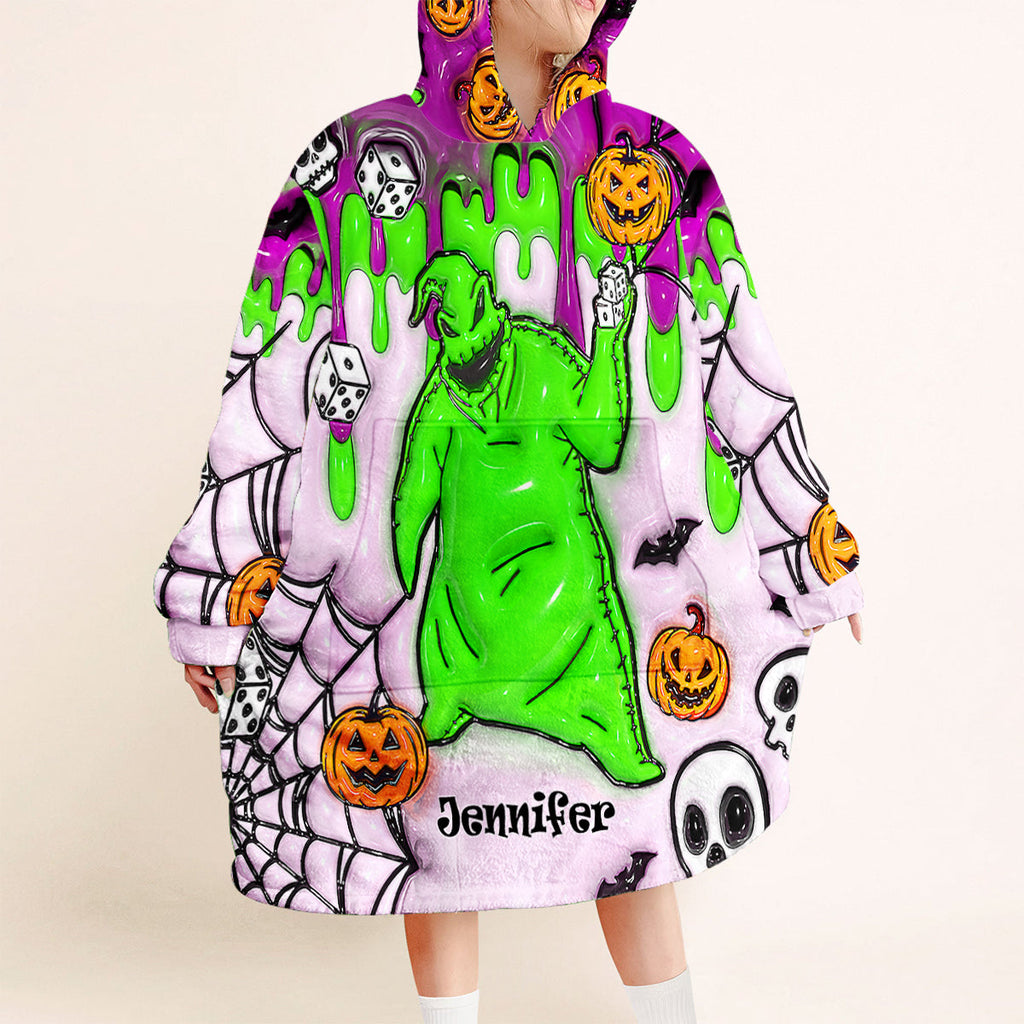 Personalized Oogie Boogie Blanket Hoodie for Halloween & Christmas Gift Blanket Hoodie GradoCreations