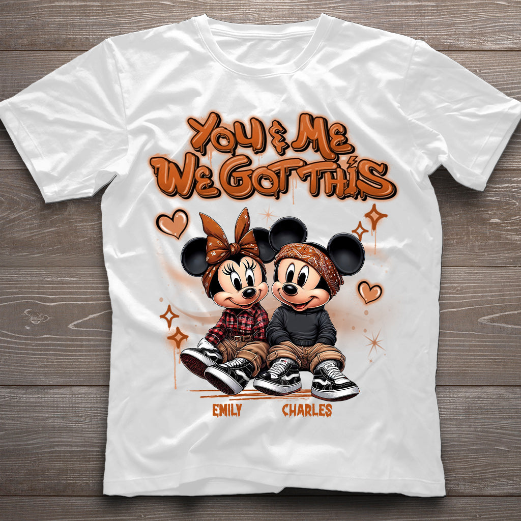 Personalized Couples Mouse T-shirt & Hoodie with Custom Names for Engagement or Anniversary T-shirt & Hoodie GradoCreations