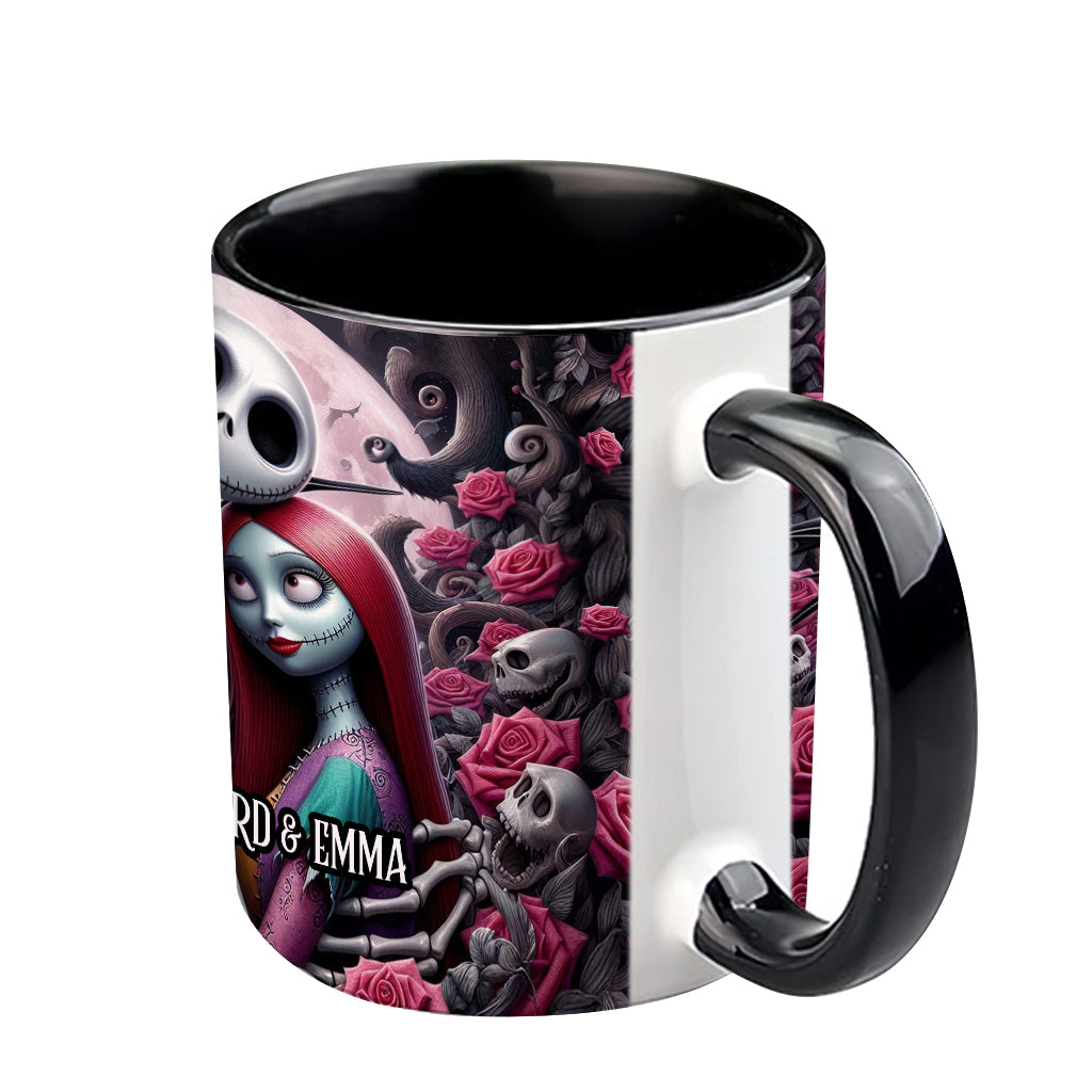 Personalized Nightmare Accent Mug Custom Names Gift for Couples Accent Mug GradoCreations