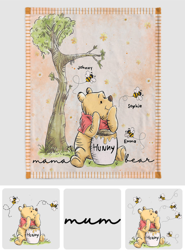 Personalized Mama Bear Mouse Blanket for Mother's Day Gift Blanket GradoCreations