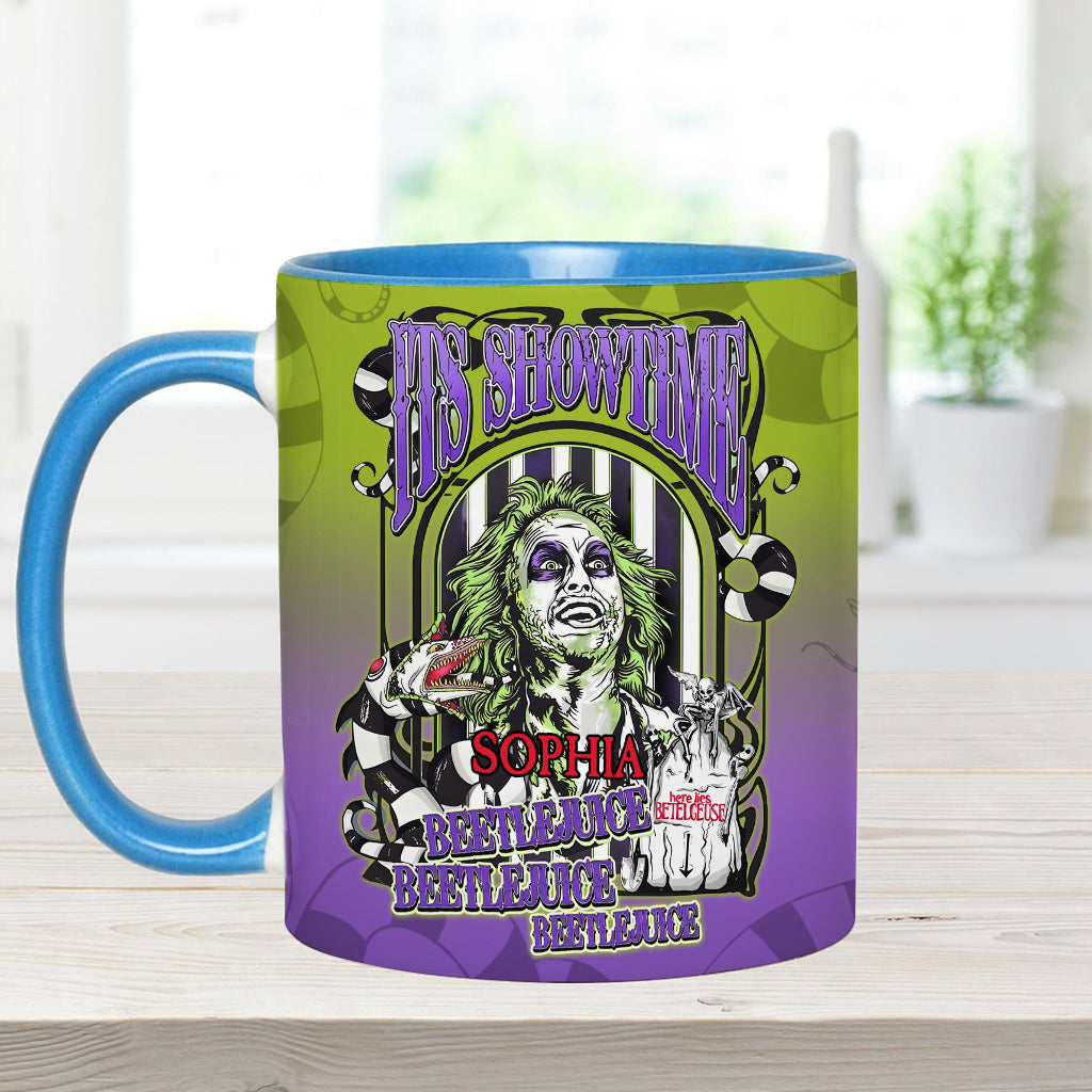 Personalized Beetlejuice Accent Mug Custom Name Halloween Gift Accent Mug GradoCreations
