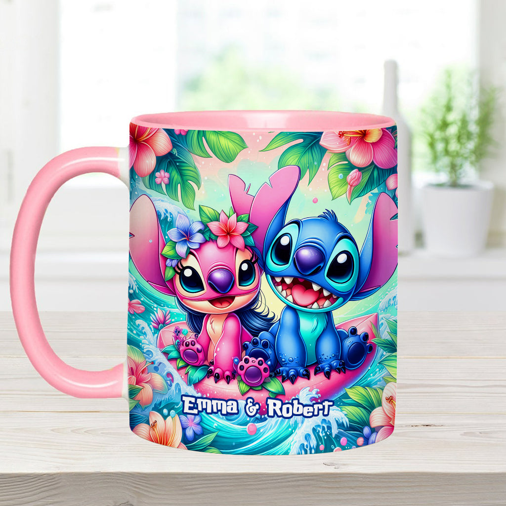 Personalized Ohana Accent Mug Custom Name Gift for Couple Accent Mug GradoCreations