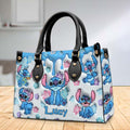 Personalized Ohana Leather Handbag Gift for Her - Floral Design Leather Handbag GradoCreations