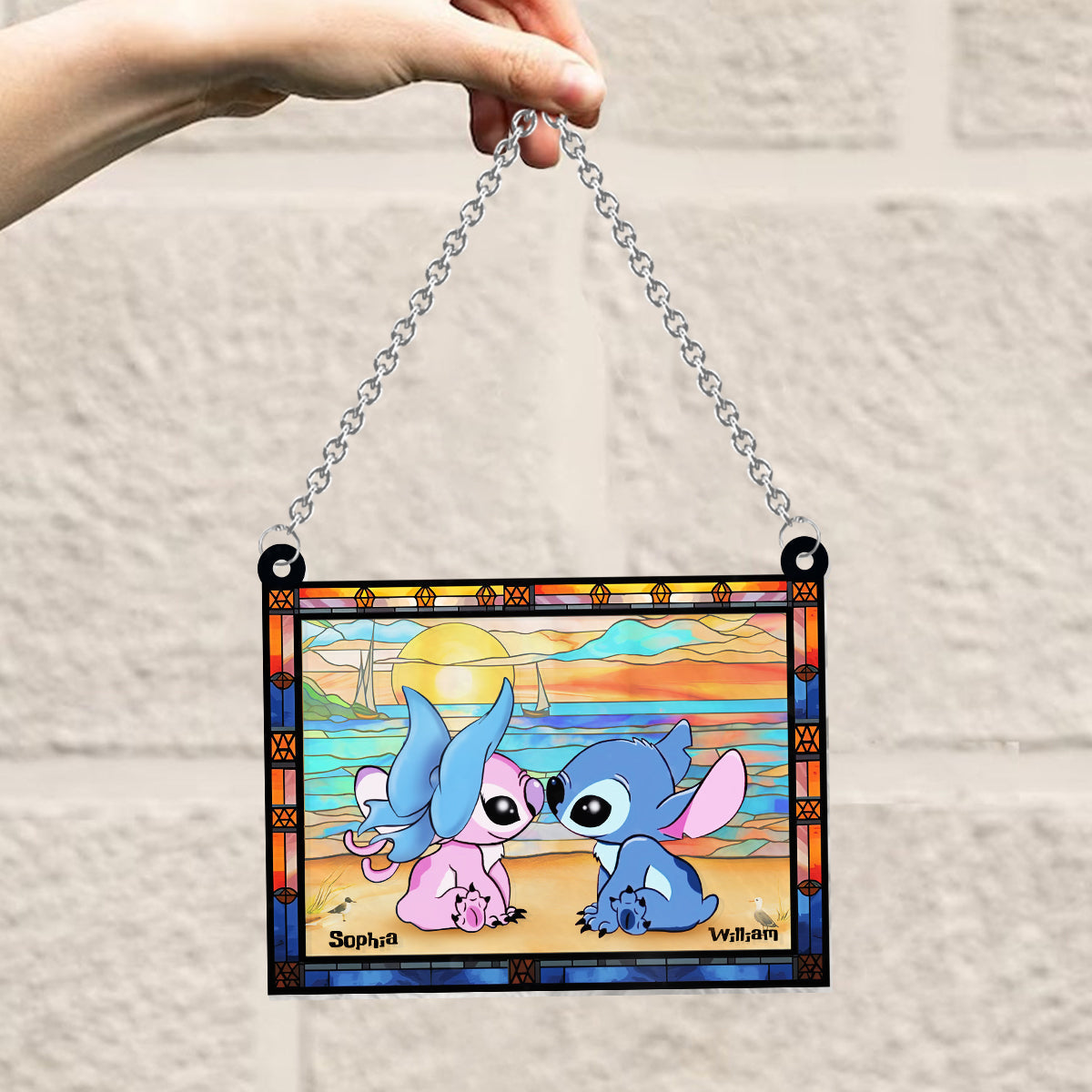 Personalized Ohana Window Hanging Suncatcher Ornament Gift Window Hanging Suncatcher Ornament GradoCreations