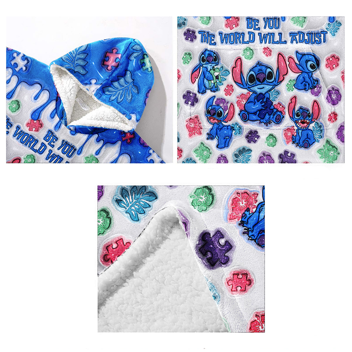 Personalized Autism Awareness Blanket Hoodie Custom Name Gift Blanket Hoodie GradoCreations