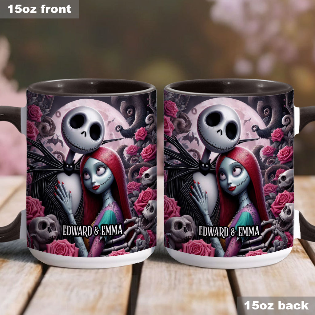 Personalized Nightmare Accent Mug Custom Names Gift for Couples Accent Mug GradoCreations