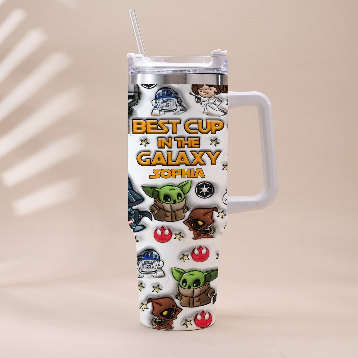 Personalized Galaxy Tumbler with Handle Gift for Kids - Custom Name Tumbler With Handle GradoCreations