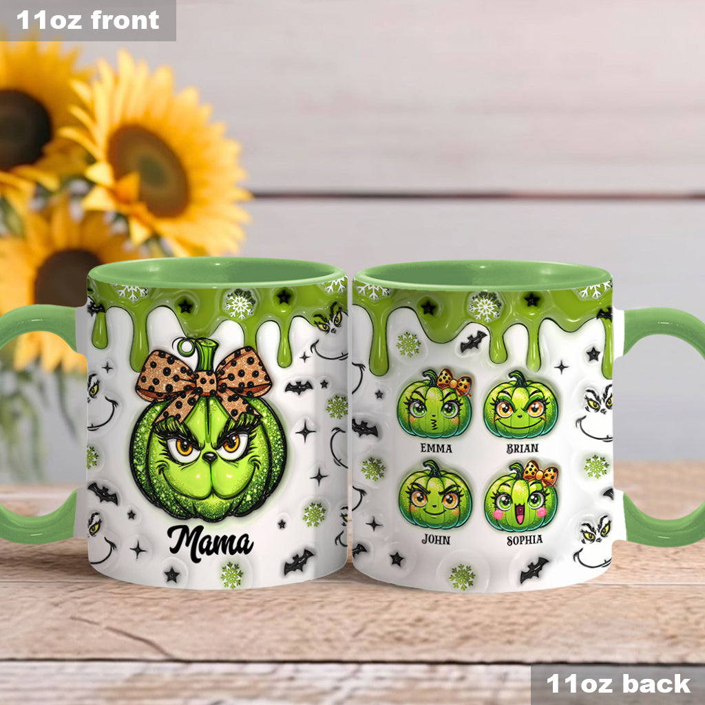 Personalized Grinchy Grandma Accent Mug Custom Name Gift Accent Mug GradoCreations