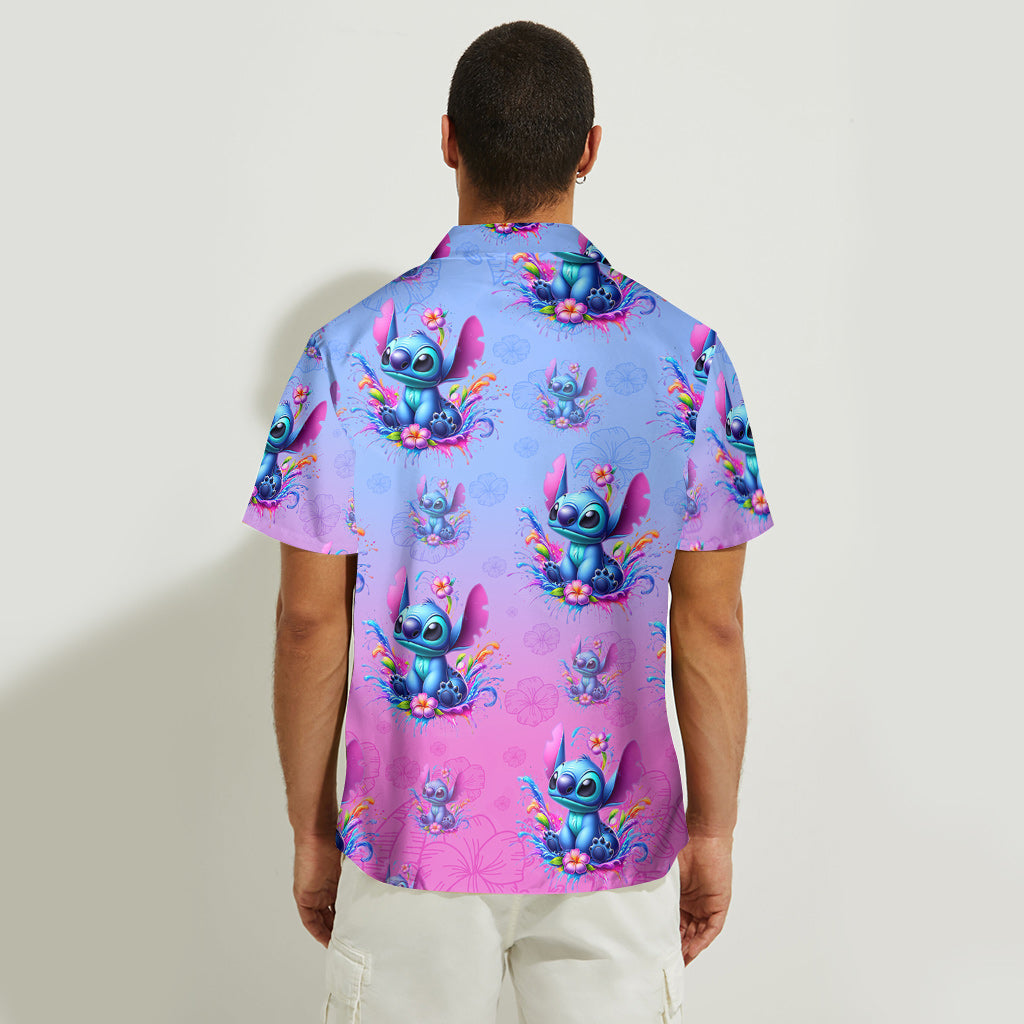 Personalized Hawaiian Shirt with Stitch Design Custom Name Gift Hawaiian Shirt GradoCreations