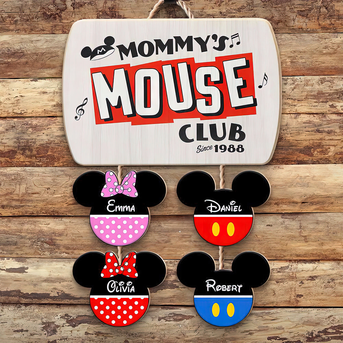 Personalized Mickey Mouse Pallet Wood Sign Custom Family Gift Pallet Wood Sign GradoCreations