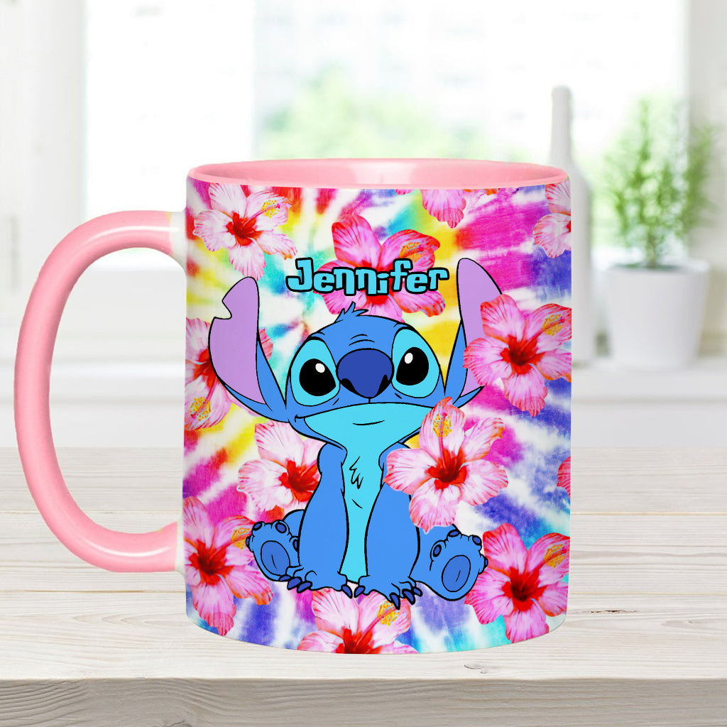 Personalized Tie Dye Accent Mug with Name for Birthday or Christmas Accent Mug GradoCreations