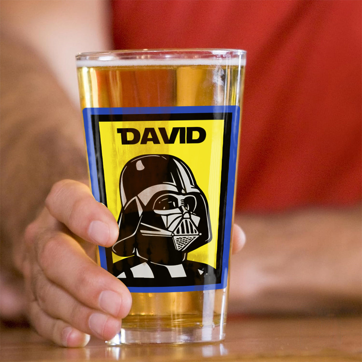 Personalized Beer Glass with Custom Name Star Wars Theme Gift for Dad Beer Glass GradoCreations