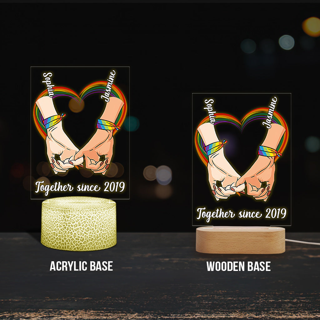 Personalized LGBT Support Shaped Plaque Light Base Gift Shaped Plaque Light Base GradoCreations