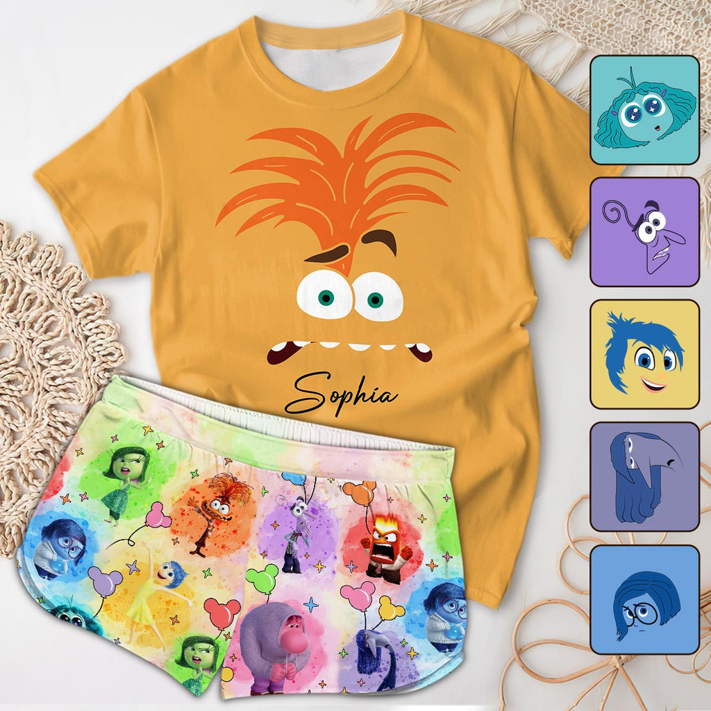 Personalized Inside Out All Over Shirt & Shorts Set for Kids All Over Shirt & Women Shorts GradoCreations