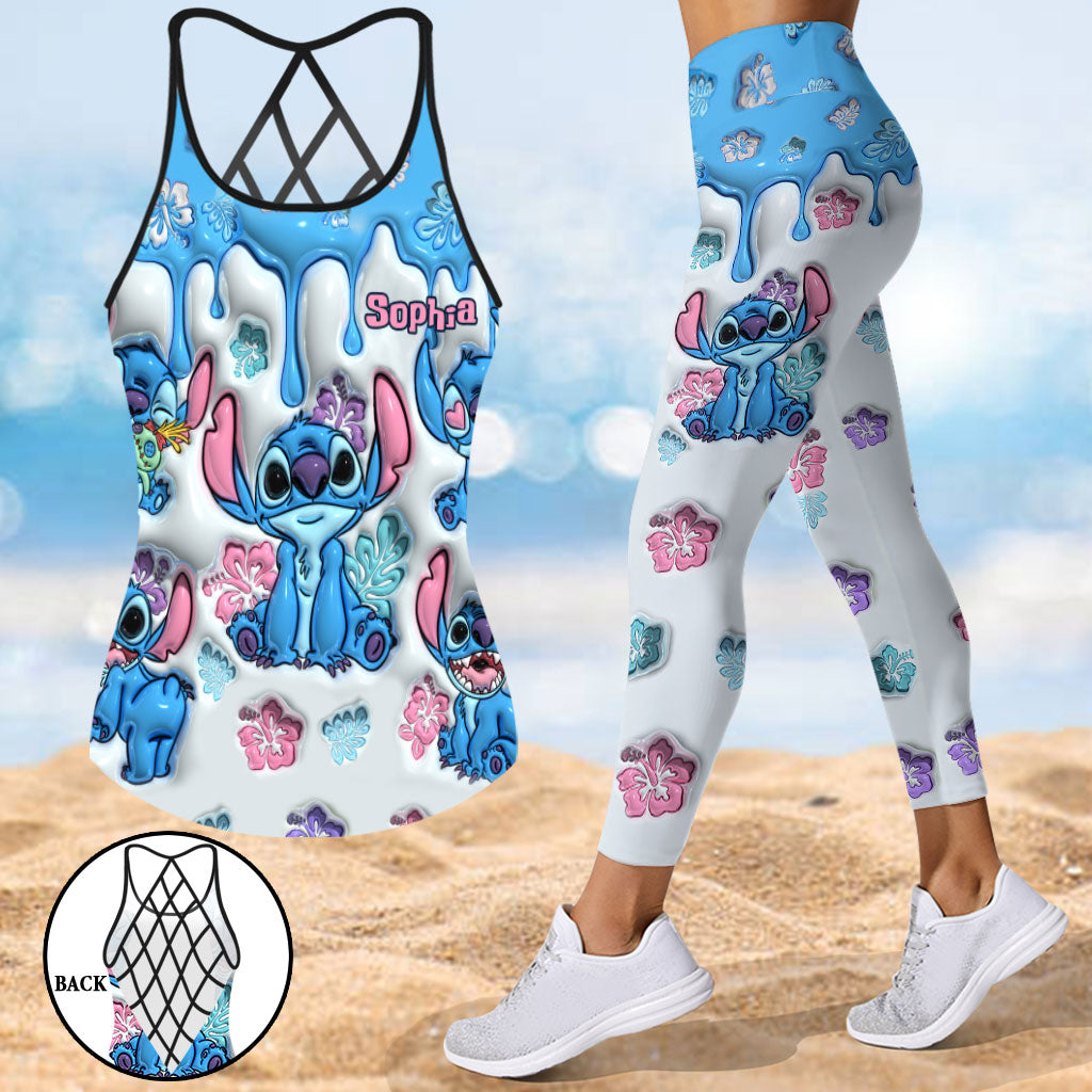 Personalized Ohana Cross Tank Top & Leggings Set for Mom Cross Tank Top & Leggings GradoCreations
