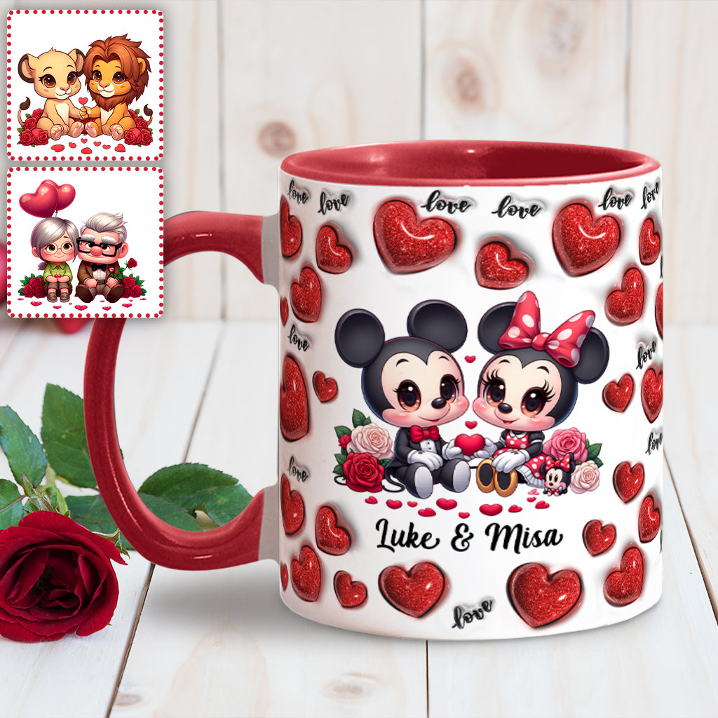 Personalized Couple Heart Mug with Custom Names for Anniversary Gift Accent Mug GradoCreations