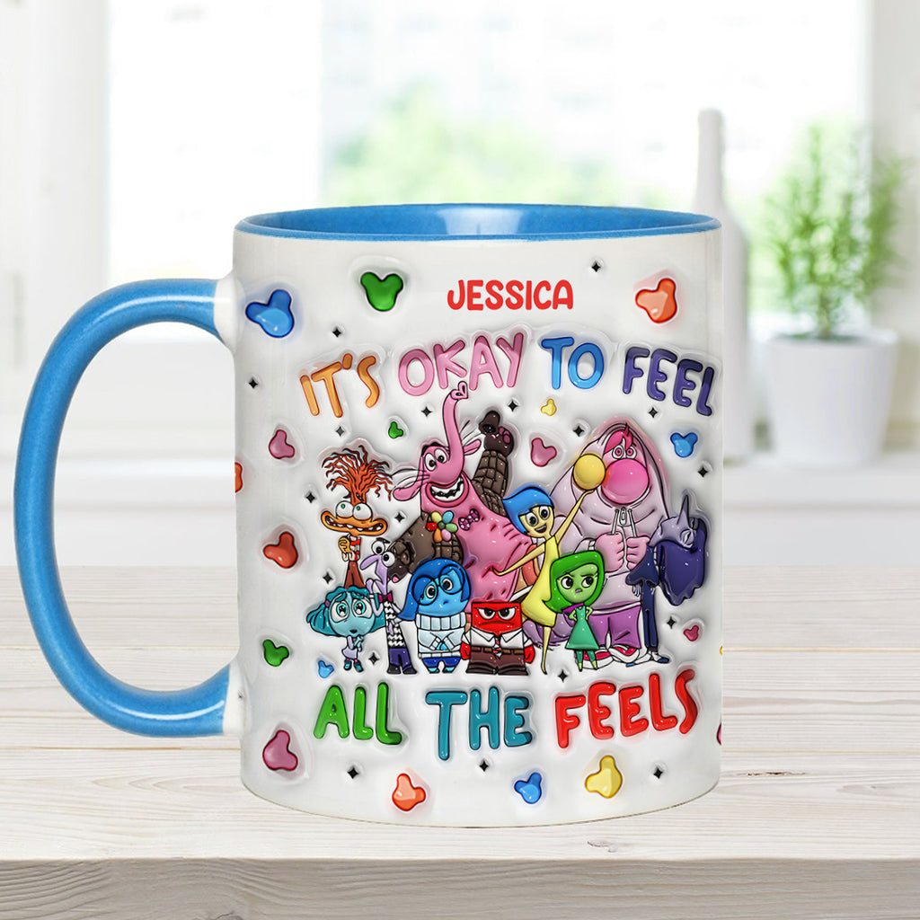 Personalized Ceramic Accent Mug Custom Name Feelings Gift Accent Mug GradoCreations