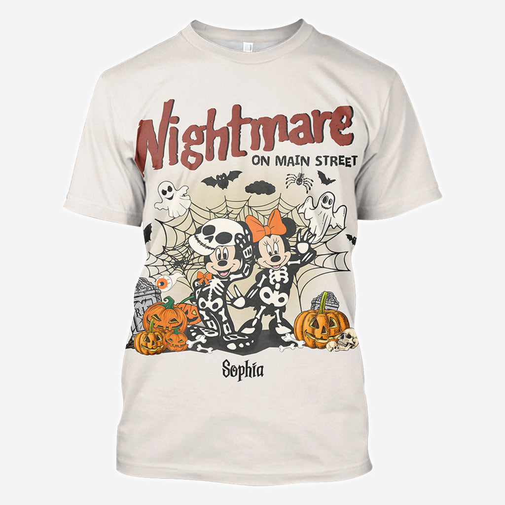 Personalized Nightmare On Main Street Mouse All Over Shirt for Halloween Gift All Over Shirt GradoCreations