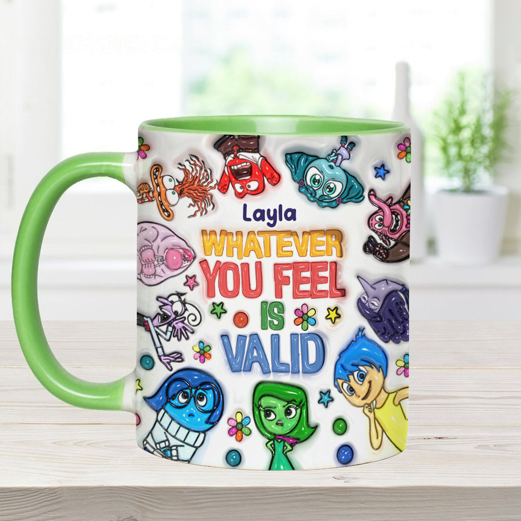 Personalized Accent Mug Whatever You Feel Valid Gift for Kids Accent Mug GradoCreations