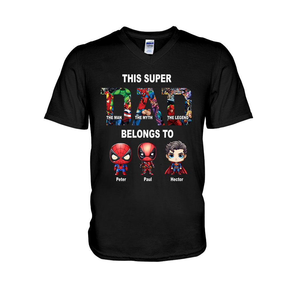Personalized Super Dad T-shirt Custom Names Gift for Father's Day T-shirt & Hoodie GradoCreations
