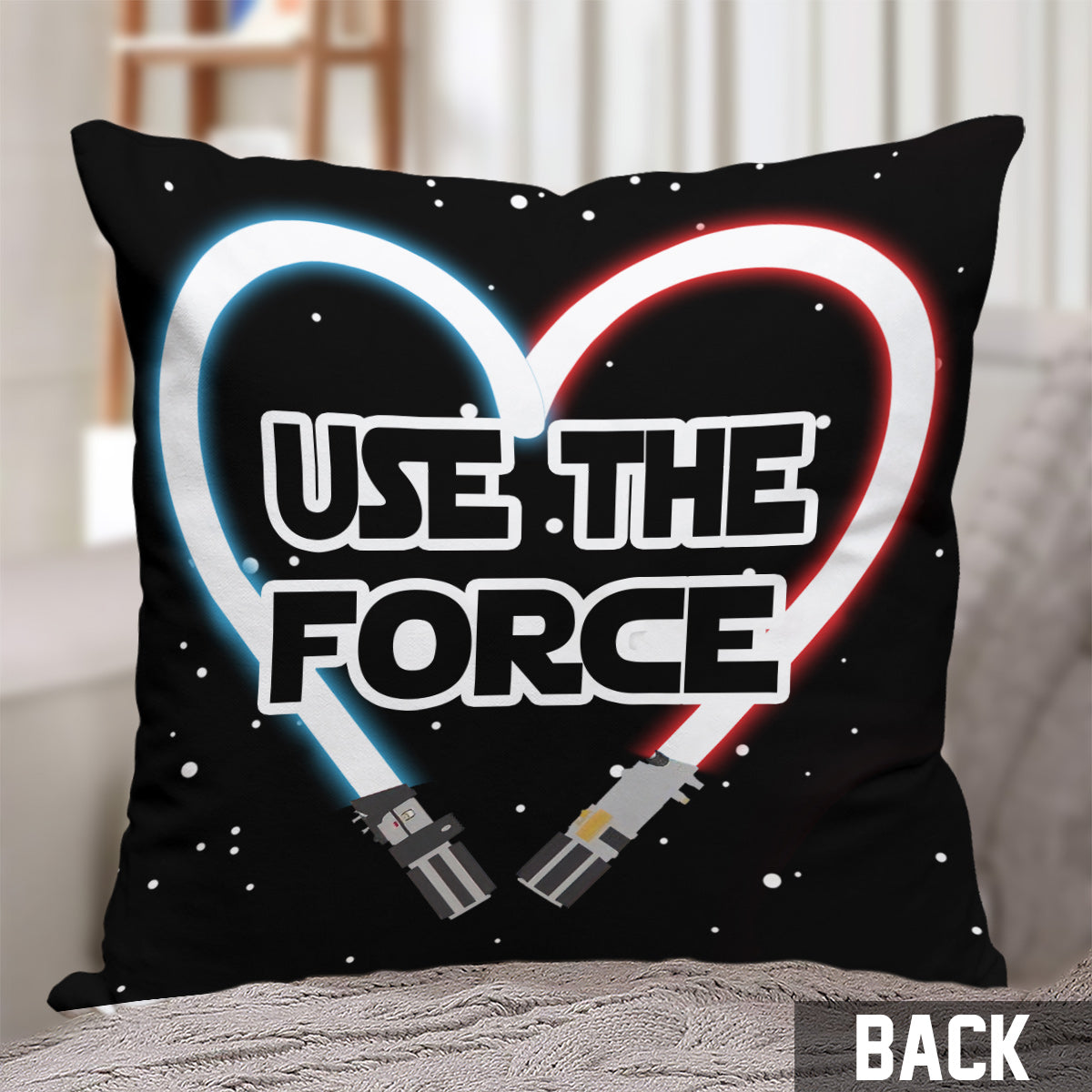 Personalized Use The Force Throw Pillow Custom Couple Gift Throw Pillow GradoCreations