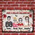 Personalized Halloween Family Metal Sign Custom Name Decor Rectangle Metal Sign GradoCreations