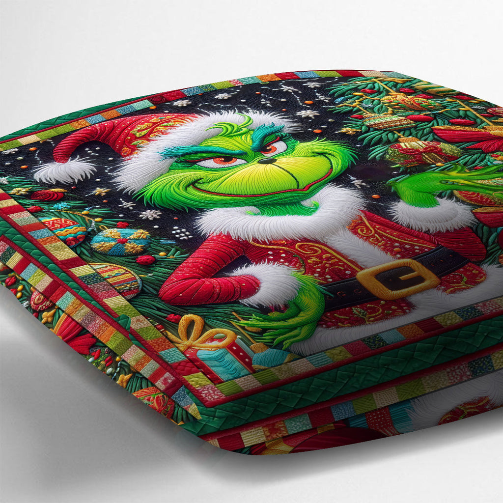 Personalized Grinchmas Throw Pillow Christmas Gift for Kids Throw Pillow GradoCreations
