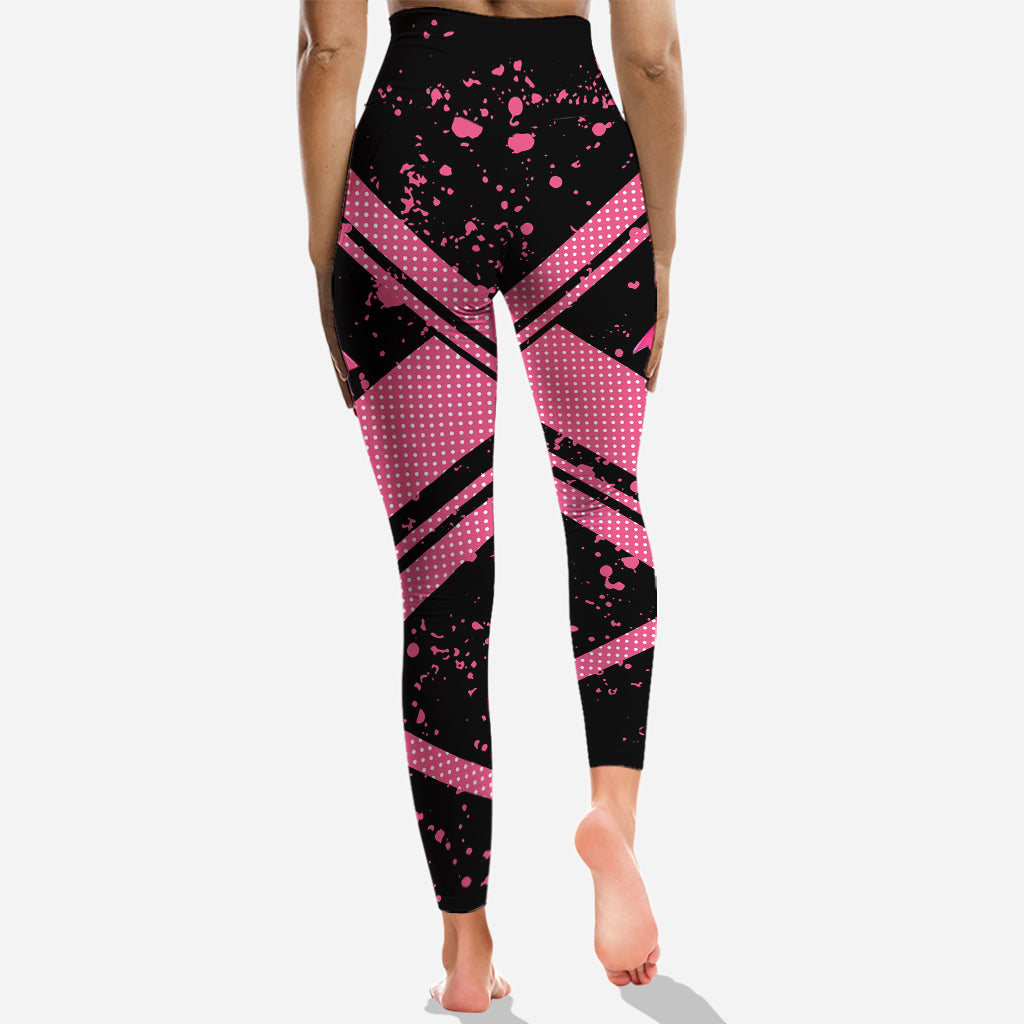Personalized Breast Cancer Awareness Hoodie & Leggings Set with Custom Design Hoodie & Leggings GradoCreations