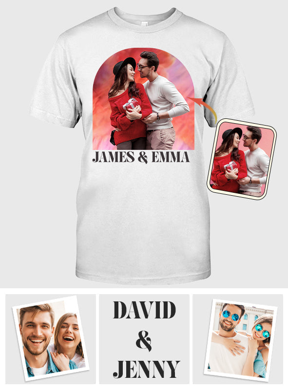 Personalized Couple T-shirt & Hoodie Custom Names Gift for Valentine’s Day T-shirt & Hoodie GradoCreations