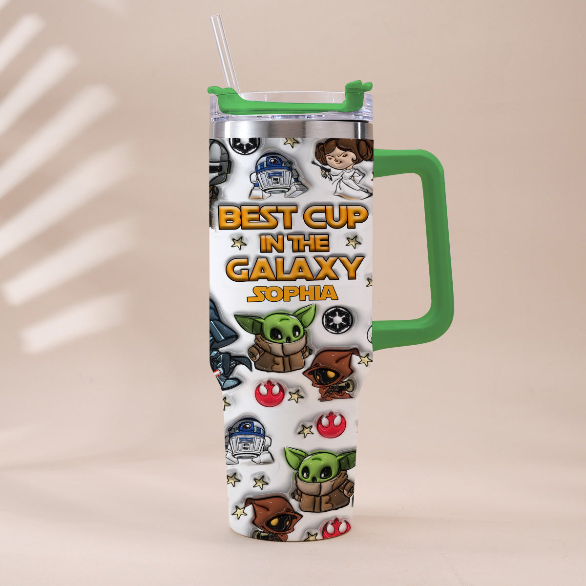 Personalized Galaxy Tumbler with Handle Gift for Kids - Custom Name Tumbler With Handle GradoCreations