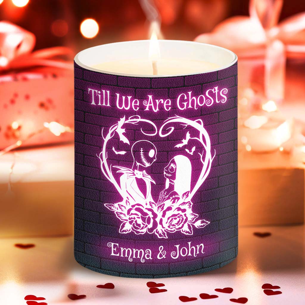 Personalized Till We Are Ghosts Candle with Wooden Lid for Couples Candle With Wooden Lid GradoCreations