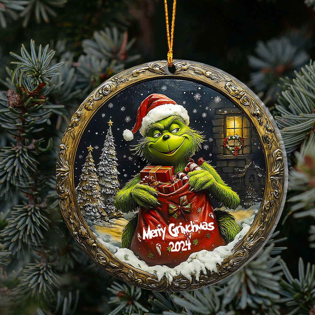 Personalized Grinch Christmas Ornament Custom Name Gift Ornament GradoCreations