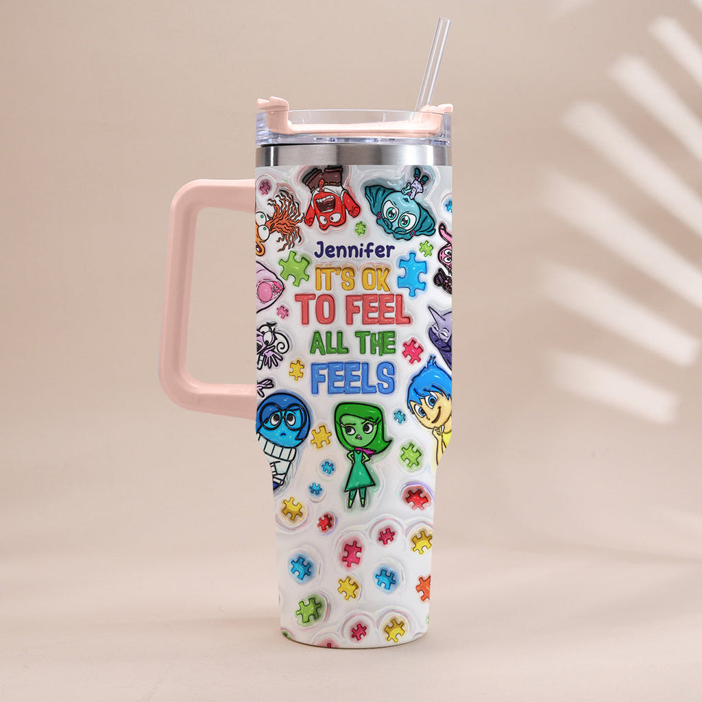Personalized Autism Awareness Tumbler with Handle for Kids Tumbler With Handle GradoCreations