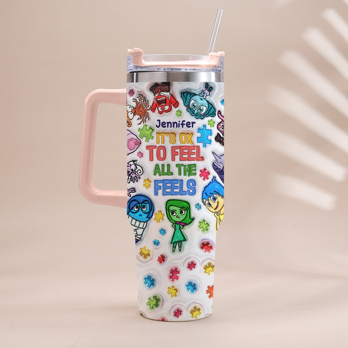 Personalized Autism Awareness Tumbler with Handle for Kids Tumbler With Handle GradoCreations