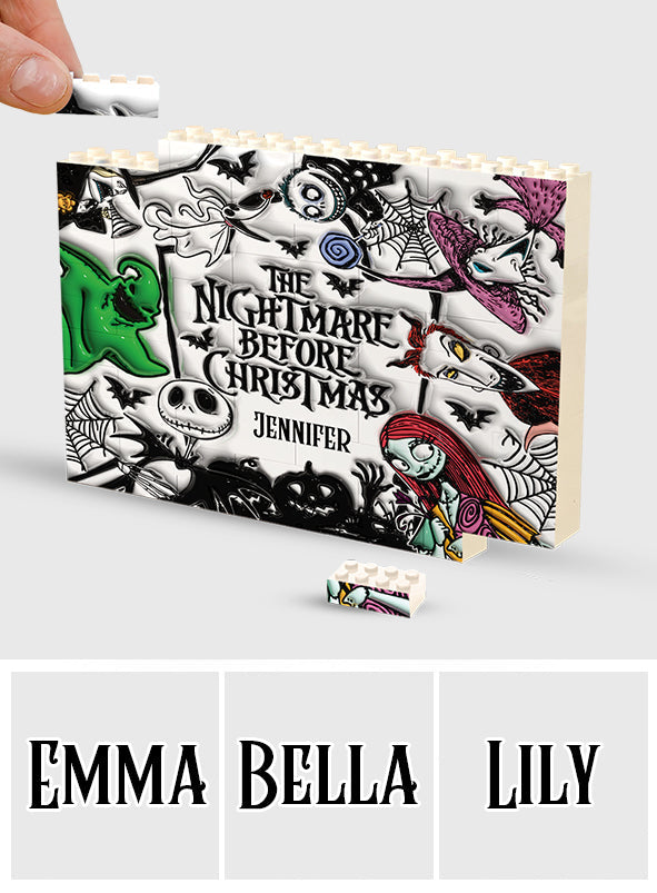 Personalized Nightmare Before Christmas Building Brick Blocks for Kids Rectangle Building Brick Blocks GradoCreations