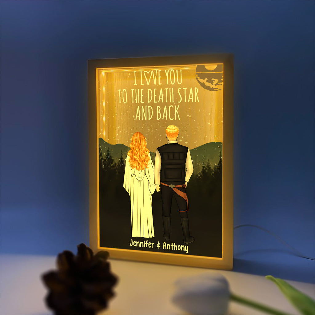 Personalized The Force Picture Frame Light Box Custom Names Gift for Couples Picture Frame Light Box GradoCreations