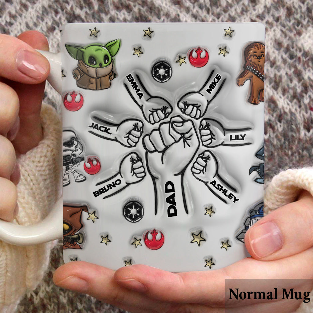 Personalized Best Dad in the Galaxy Mug Custom Names Gift Mug GradoCreations