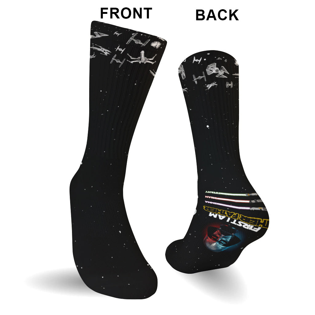 Personalized Grandfather Socks with Custom Names Star Wars Gift Socks GradoCreations