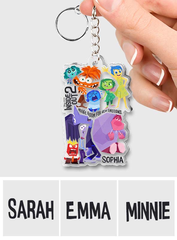 Personalized Acrylic Keychain Custom Name Inside Out Design Gift One-sided Custom Shaped Keychain GradoCreations