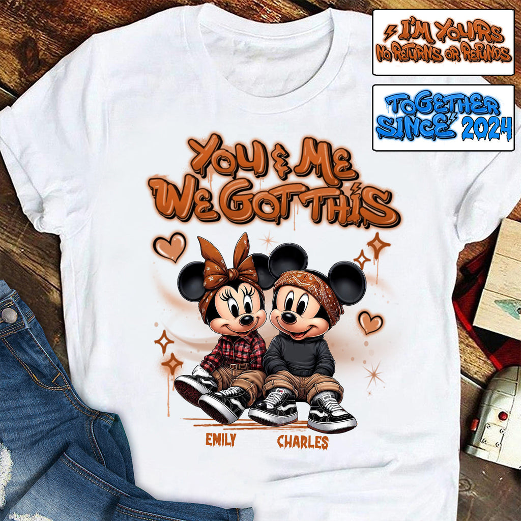 Personalized Couples Mouse T-shirt & Hoodie with Custom Names for Engagement or Anniversary T-shirt & Hoodie GradoCreations