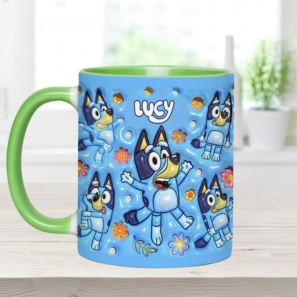 Personalized Dog Accent Mug Custom Name Unique Gift for Kids Accent Mug GradoCreations