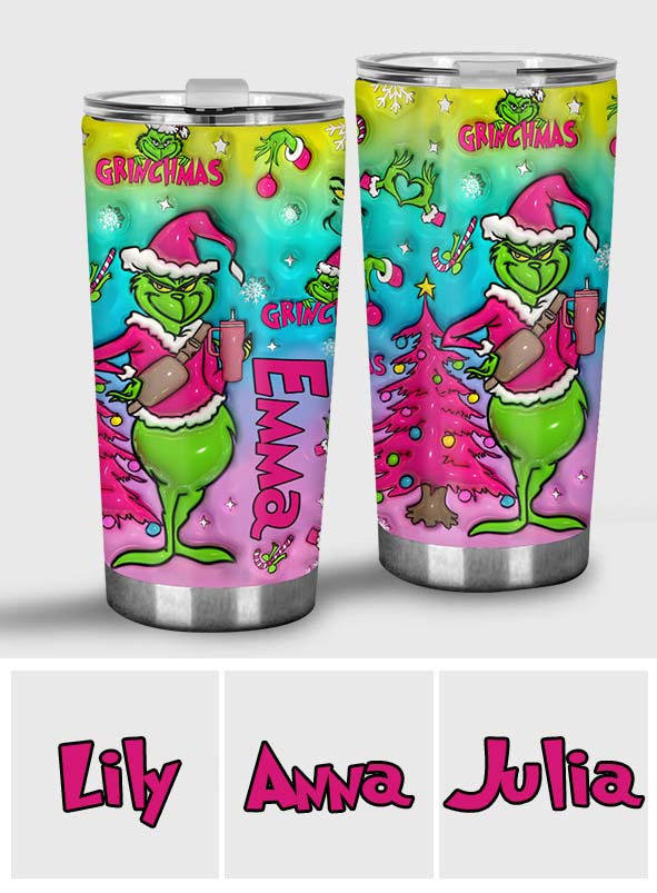 Personalized Grinch Christmas Tumbler Custom Name Gift Tumbler GradoCreations